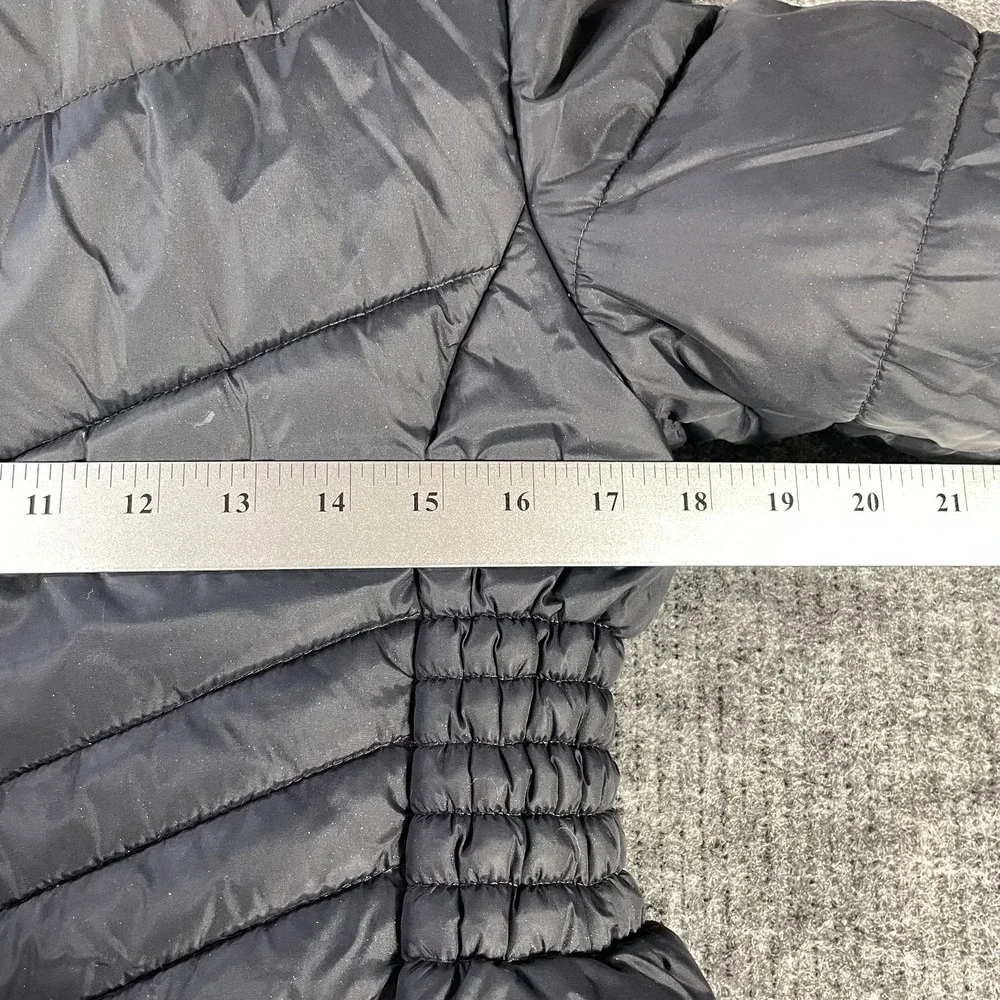 Under Armour Jacket Girls Extra Large Black Puffer Fleece‎ Lined Hooded Sparkle